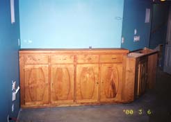 Back cabinets prior to bar installation