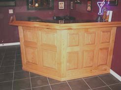 Front of bar with raised panels
