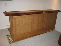 Flat panel bar front, brass foot rail