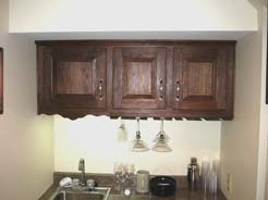 Overhead cabinets with wine rack