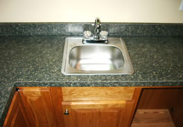 Laminate top with stainless steel bar sink