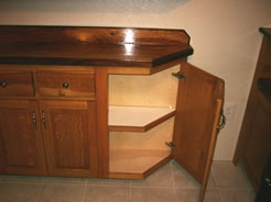 Angled end cabinet
