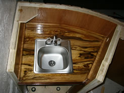 Oak slab sink top (bar top removed)