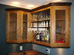 Wall cabinets with top accent lighting
