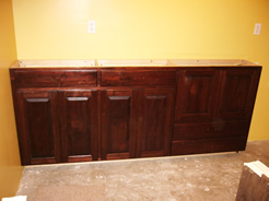 Back cabinets before bar was installed