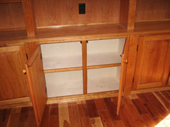 Adjustable shelves in base cabinets