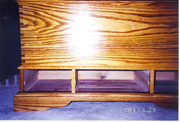 Cedar lining under drawers