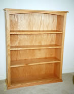 Red oak stand-alone bookcase