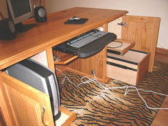 PC, keyboard & printer trays, plus file drawer
