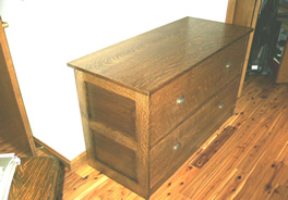 White oak lateral file cabinet
