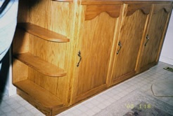 Kitchen base cabinets, red oak