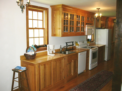 Farmhouse galley kitchen, red oak & maple