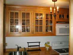 66" wide glass door wall cabinet