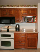 New cabinets where refrigerator was located